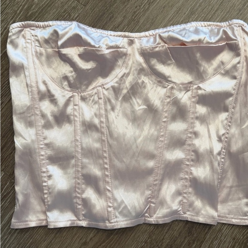 Elegant Satin Crop Top - Pink
